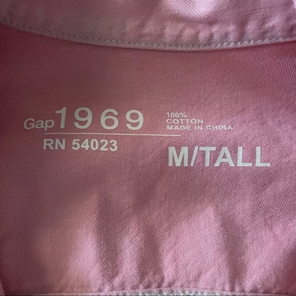 Gap pink cropped denim jean jacket size M Tall - Picture 4 of 10